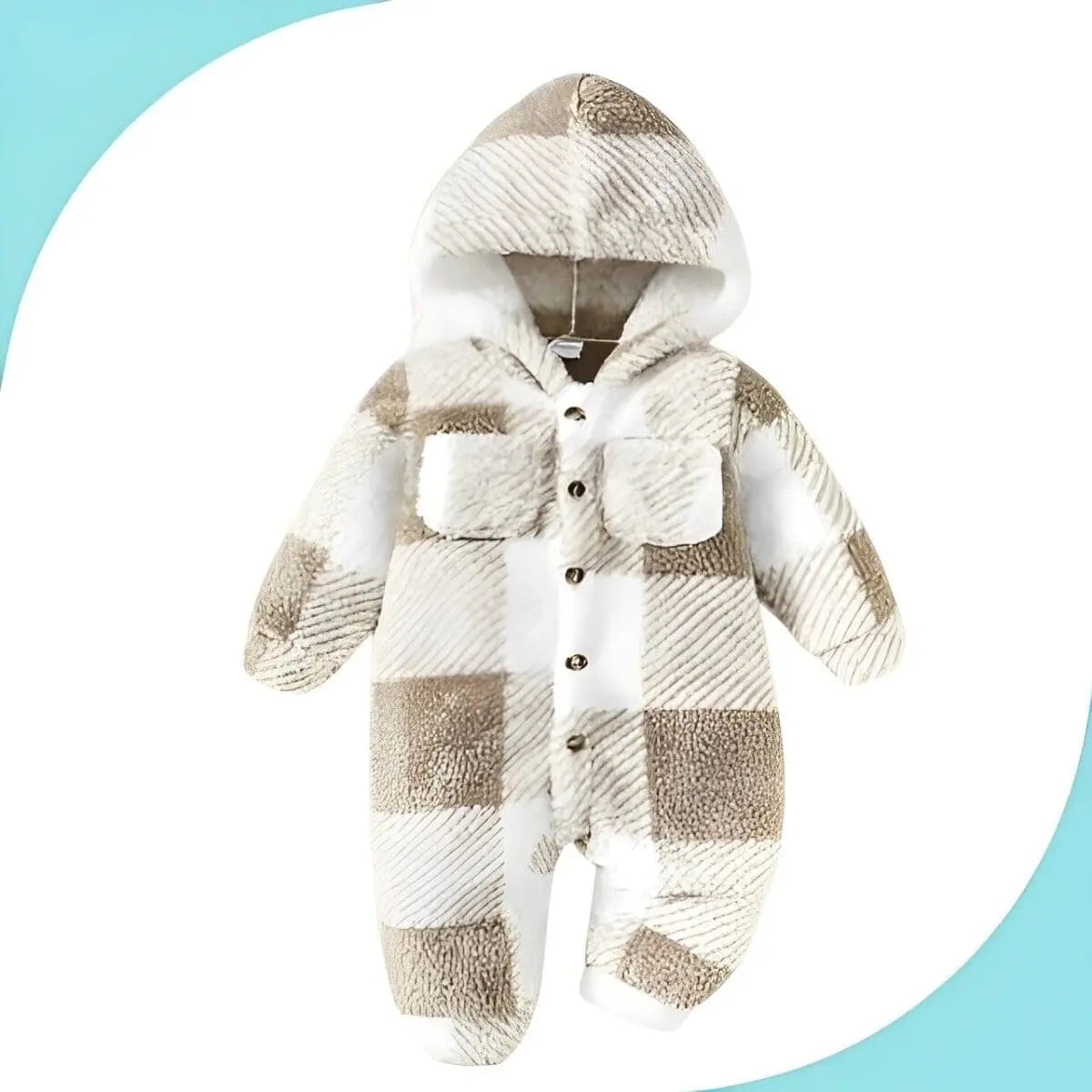 Combinaison à carreaux à capuche pour bébés LBDM