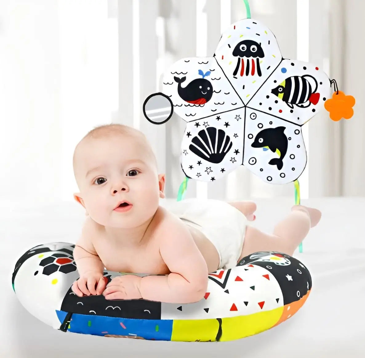 Coussin Sensoriel Montessori pour Nouveau-né, Nourrissons de 0 à 6 Mois Jouets LBDM