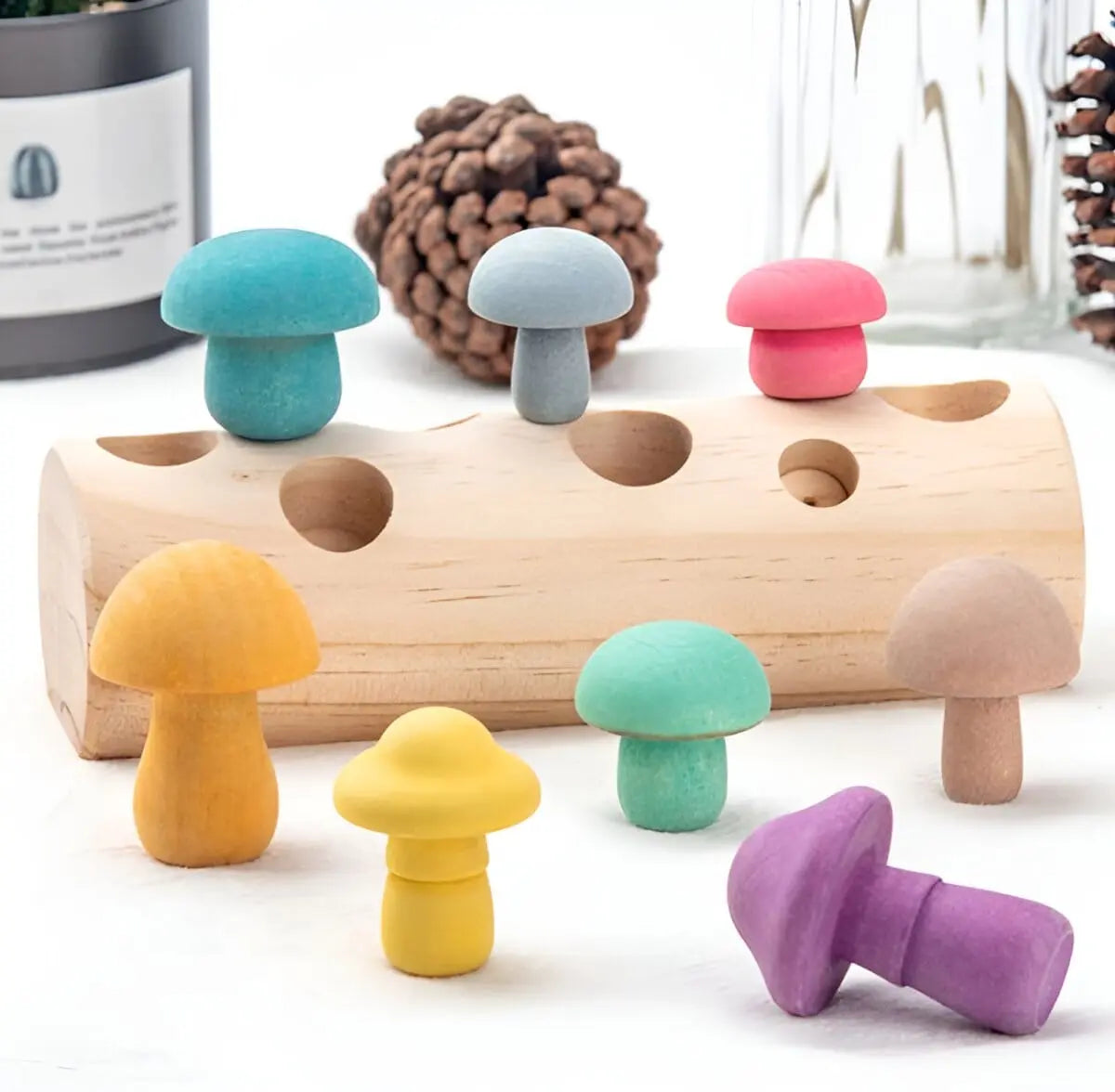 Cueillette de champignons, jouet en bois LBDM