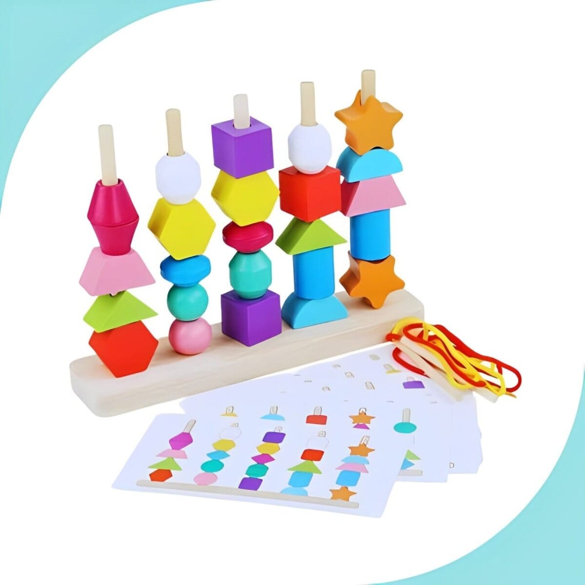 Jouet Montessori perles en bois à empiler Jouets LBDM