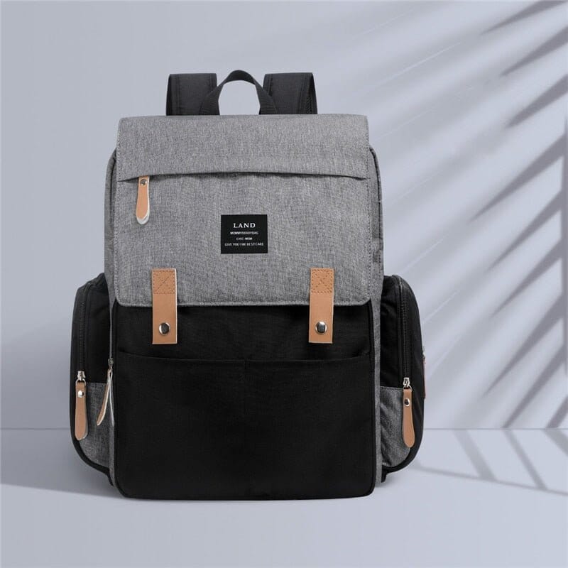 Sac à langer Multi Rangement - Le Baroudeur chic 0 La Bulle de Mino Noir-Gris