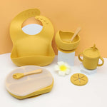 Set 6 Pcs Assiette avec couvercle à isolation thermique 0 La Bulle de Mino Jaune