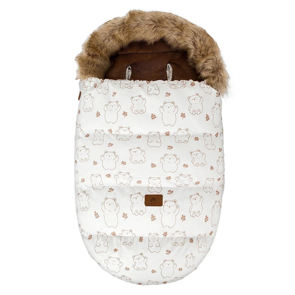 Chancelière de poussette – bébé au chaud, même par grand vent Chancelière de poussette LBDM beige bear 