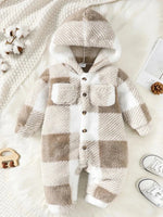 Barboteuse peluche à carreaux - LBDM