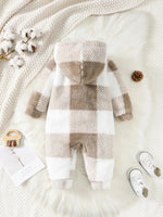 Barboteuse peluche à carreaux - LBDM