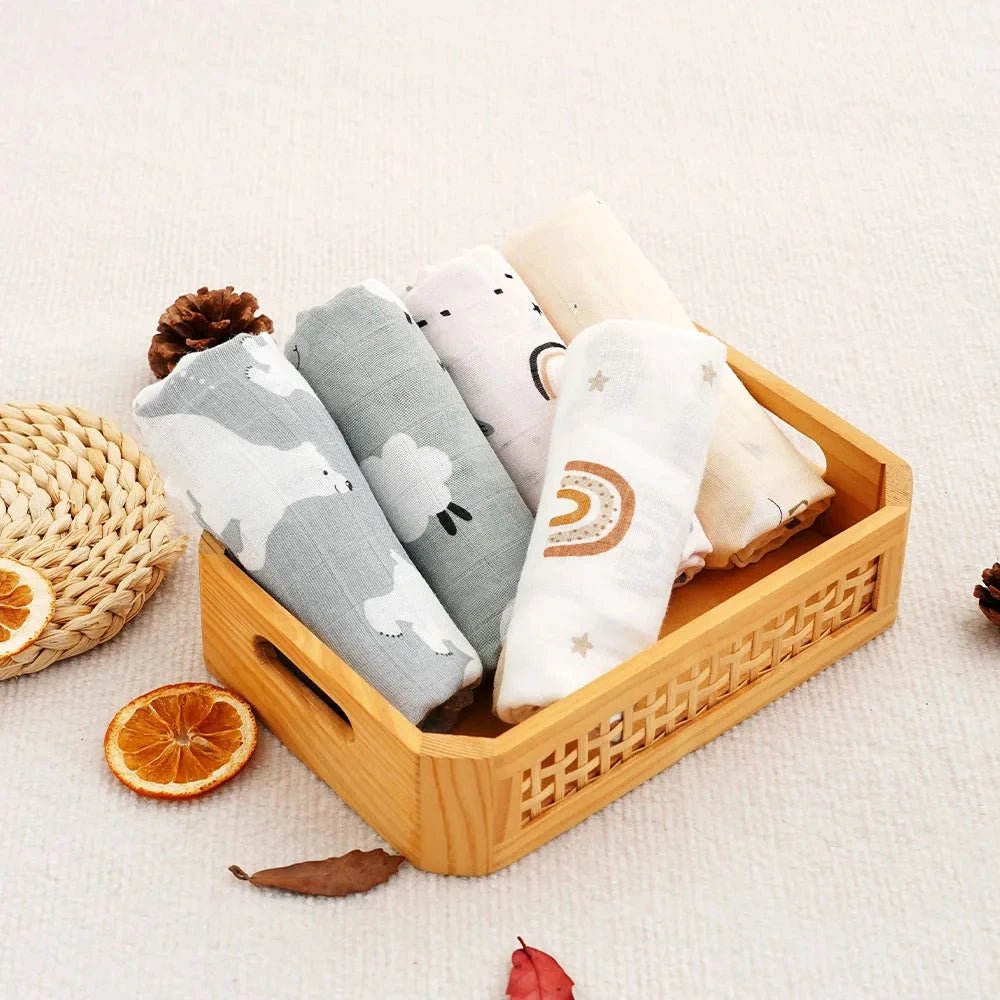 Coffret naissance 5 mousselines – le cadeau qui sert tous les jours - LBDM