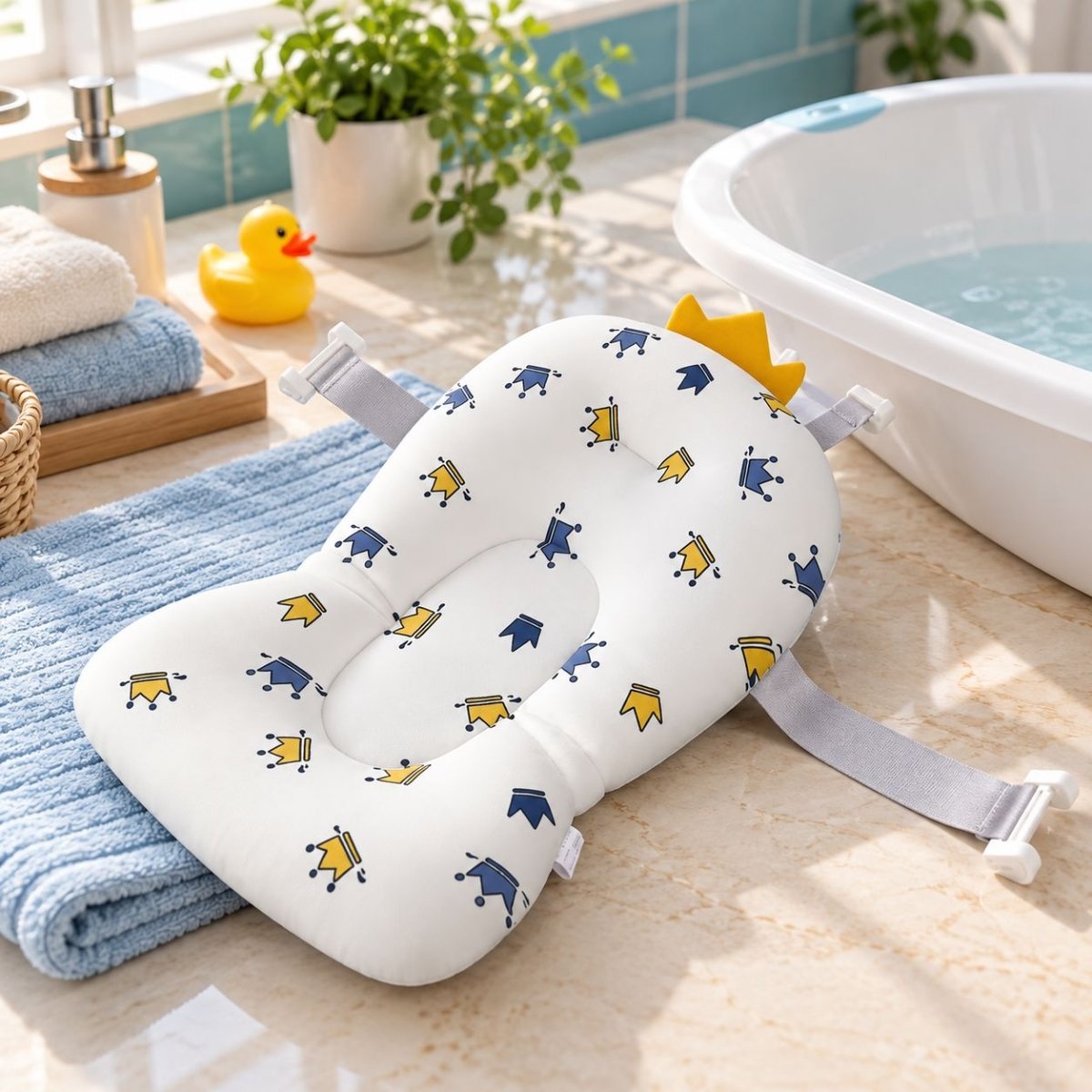 Coussin de bain bébé à sangles réglables – un bain plus confortable - LBDM