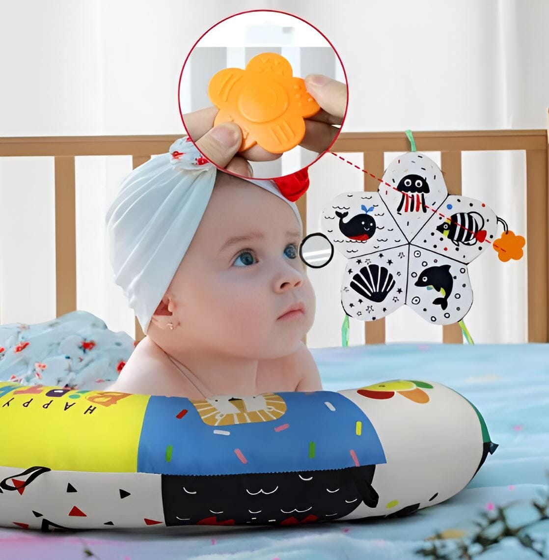 Coussin Sensoriel Montessori pour Nouveau-né, Nourrissons de 0 à 6 Mois Jouets LBDM 