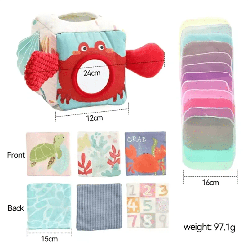 Cube à foulards – pour bébé qui vide la boîte de mouchoirs - LBDM