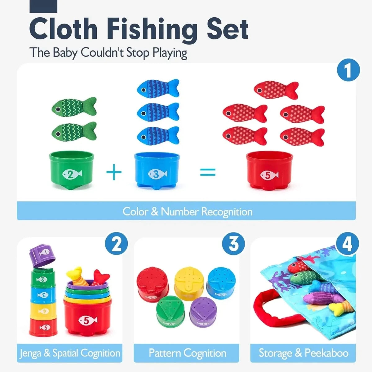 Jeu de pêche en tissu 22 pièces – la pêche sans mouiller les pieds - LBDM