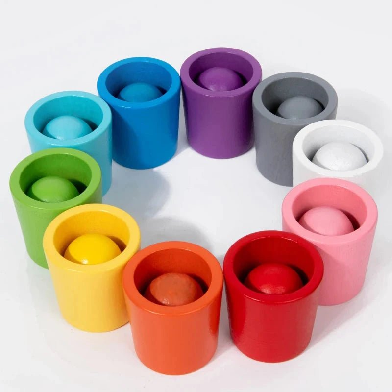 Jeu de tri en bois – 10 gobelets, 10 perles, un moment de calme - LBDM