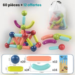 MinoBloc - Blocs de construction magnétiques -sac 0 La Bulle de Mino 60+12 blocs offerts 