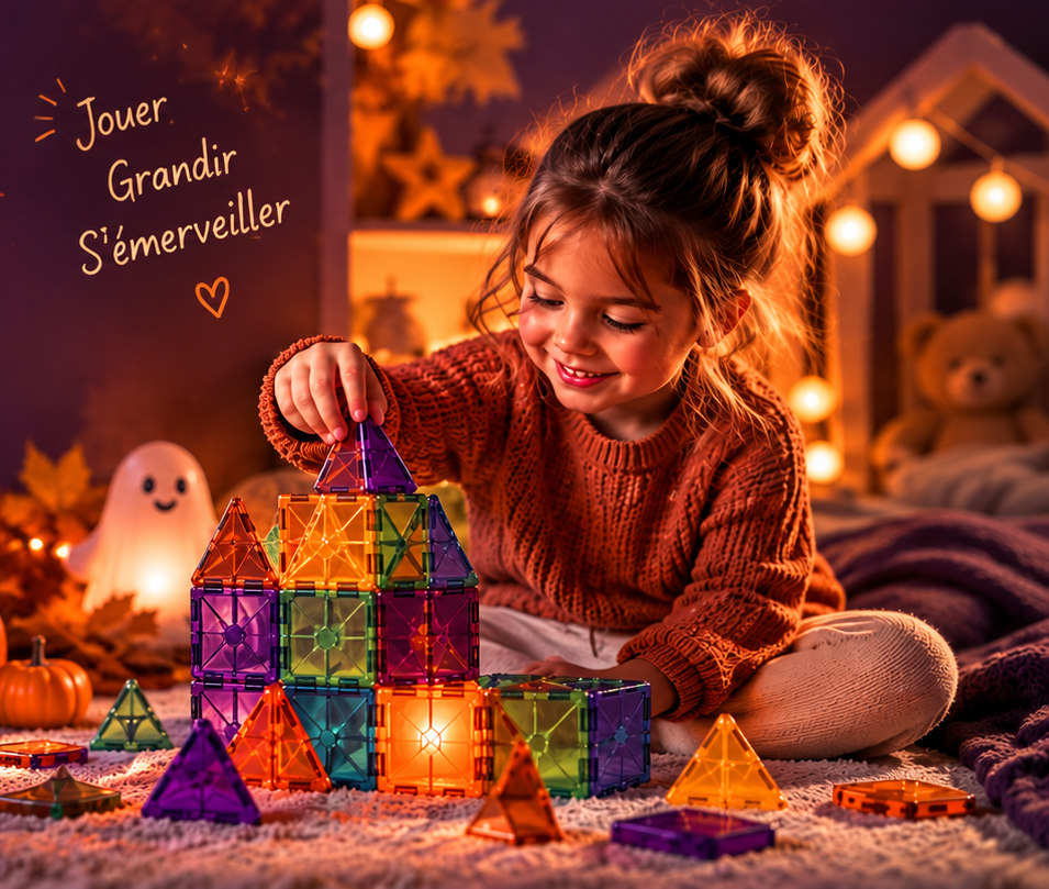 Un enfant joue, entouré de jouets d'éveil