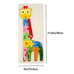 Puzzle numéroté en bois coloré avec motifs d'animaux pour tout-petits, jouets éducatifs d'apprentissage Jouets LBDM Girafe 