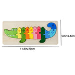 Puzzle numéroté en bois coloré avec motifs d'animaux pour tout-petits, jouets éducatifs d'apprentissage Jouets LBDM Crocodile 