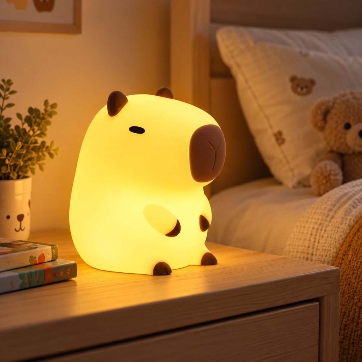 Veilleuse capybara à piles – une douce lueur pour les nuits de bébé - LBDM