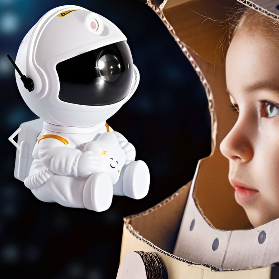 Veilleuse projecteur astronaute – un ciel étoilé au plafond - LBDM