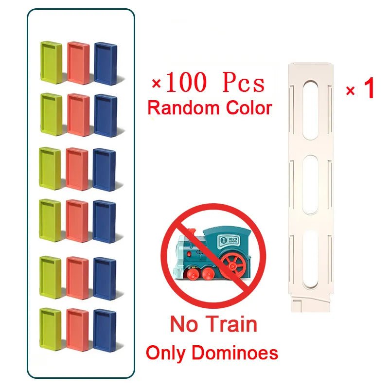 TCHOUTCHOU le Train Domino Électrique LBDM 100 pcs + Baguette d'aligement 